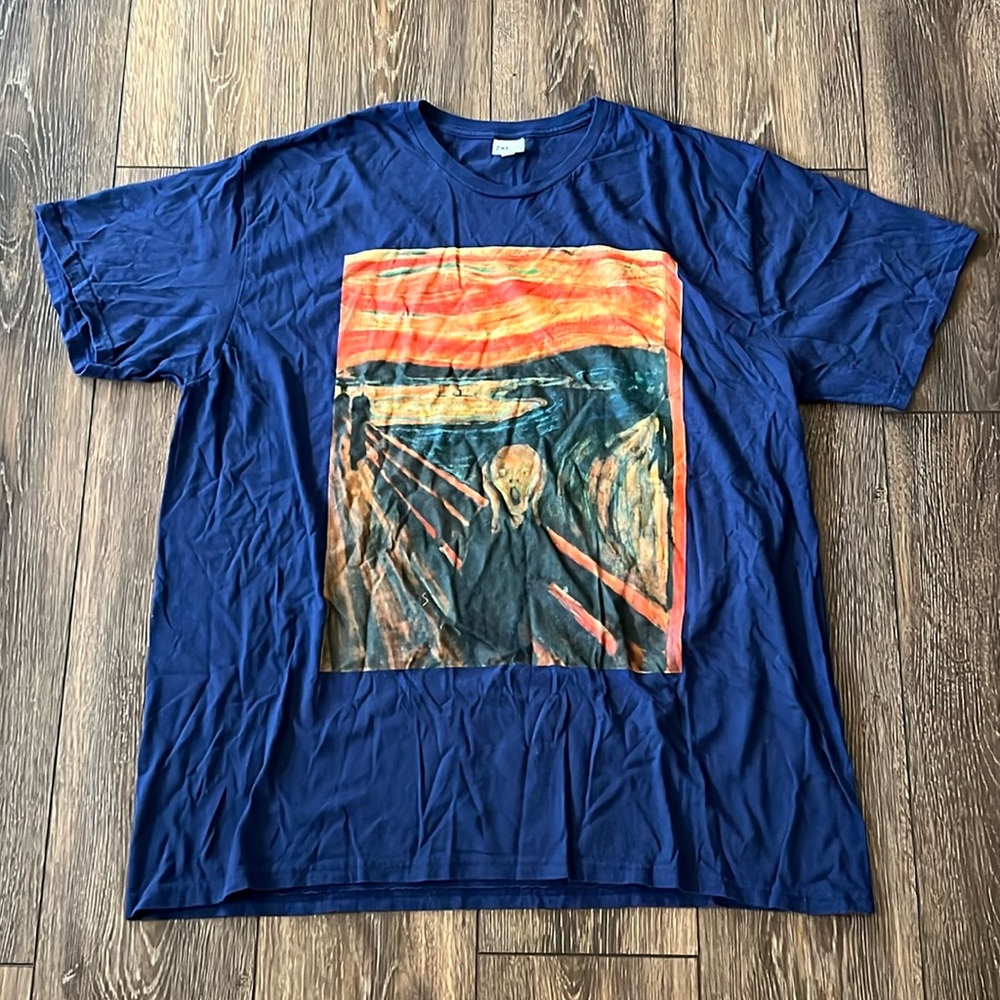 Edvard Munch Vintage The Scream Navy Shirt Men’s Size 2XL